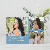 Afscheidscadeau Denim Blue Multi Foto Aankondiging (Staand voorkant)