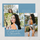 Afscheidscadeau Denim Blue Multi Foto Aankondiging (Voorkant / Achterkant)