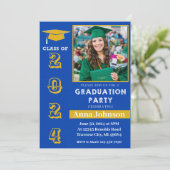 Afscheidscadeau eindexamenklas 2024 Blauw Geel Kaart (Staand voorkant)