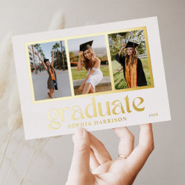 Afscheidscadeau kaart met 3 foto's voor afgestudee