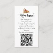 Afscheidscadeau "Pizza Fonds" voor universiteit Bi Visitekaartje (Achterkant)
