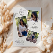 Afscheidscadeau voor afgestudeerde met 3 foto's kaart