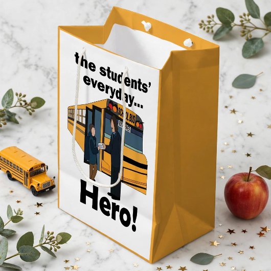 Afscheidscadeau voor chauffeur van de schoolbus medium cadeauzakje