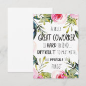 Afscheidscadeau voor collega Vertrekkend Geschenk Bedankkaart (Voorkant / Achterkant)