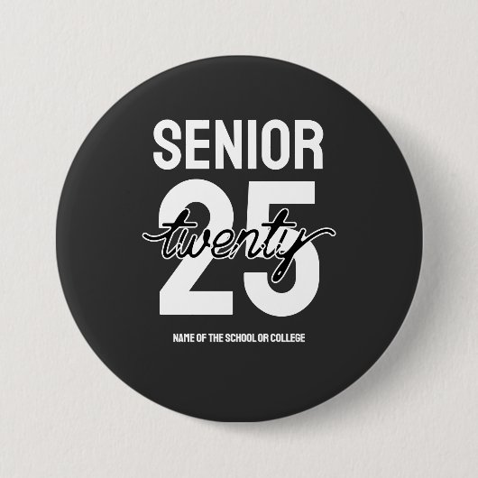 Afscheidscadeau voor eindexamenklas 2025 ronde button 7,6 cm (Voorkant)
