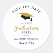 Afscheidsceremonie 2026 Script Save the Date Grad  Ronde Sticker (Voorkant)