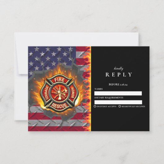 Afscheidsceremonie Brandweerman RSVP Kaartje (Voorkant)