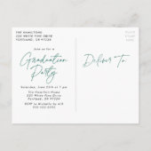 Afscheidsceremonie Groene Script Foto Klas van 202 Uitnodiging Briefkaart (Achterkant)