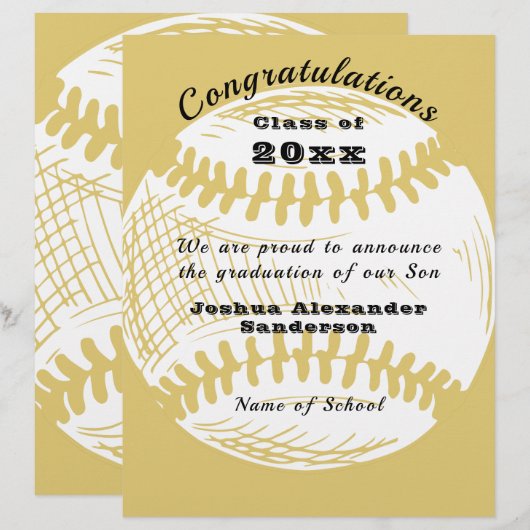 Afscheidsceremonie honkbalklas briefhoofd (Voorkant / Achterkant)