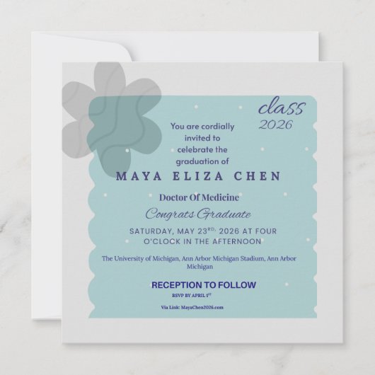 Afscheidsceremonie Klas 2026 Uitnodiging | Modern (Voorkant)