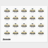 Afscheidsceremonie met autorit ronde sticker (Vel)