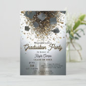 Afscheidsceremonie met Hoge Haten en Confetti Flai Kaart (Staand voorkant)