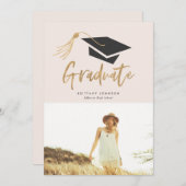 Afscheidsceremonie Muts en Kwast Goud Folie Foto F Kaart (Voorkant / Achterkant)