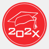 Afscheidsceremonie Mutsertrofee Klas Jaar Rood Ronde Sticker (Voorkant)