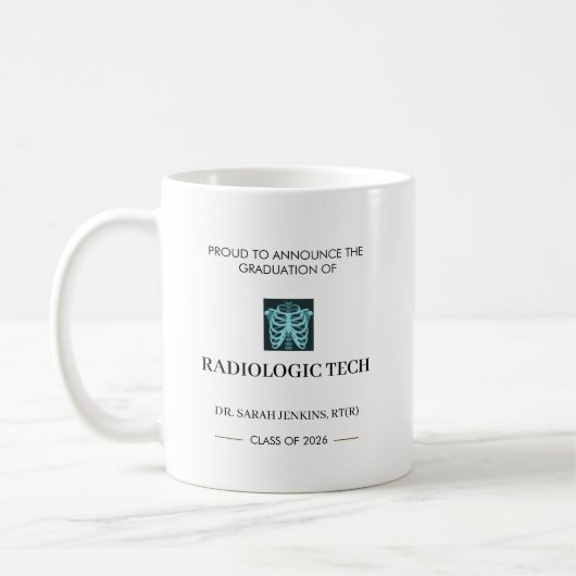 Afscheidsceremonie Radiologic Tech RT(R) klas 2026 Koffiemok (Links)