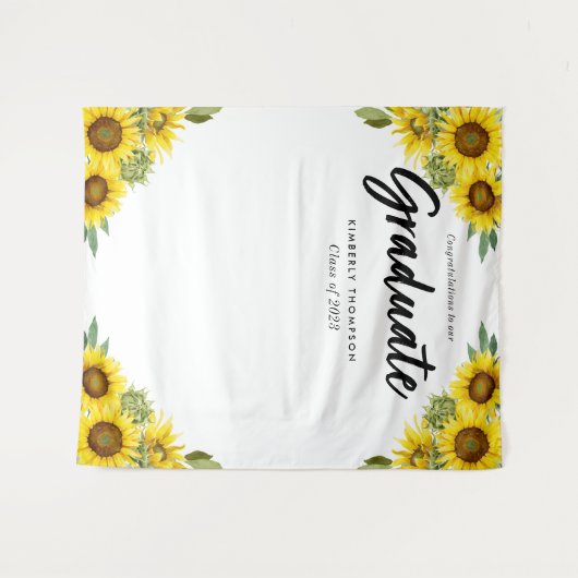 Afscheidsceremonie Script Feest Zonnewiel Wandkleed (Voorkant (horizontaal))