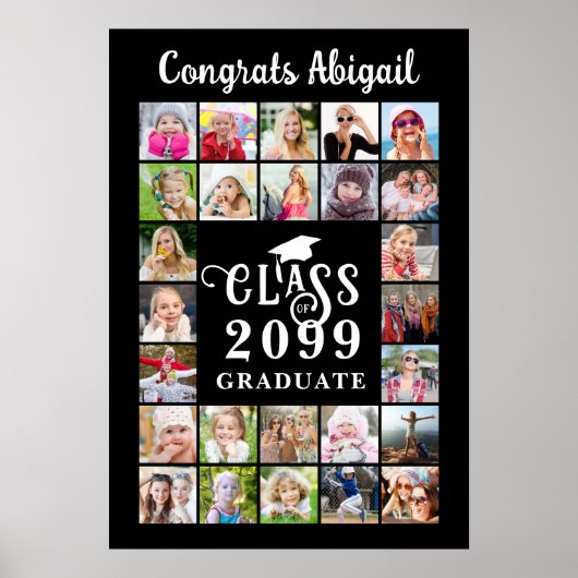 Afscheidscollage 26 foto's Jaar van afstuderen Poster (Voorkant)