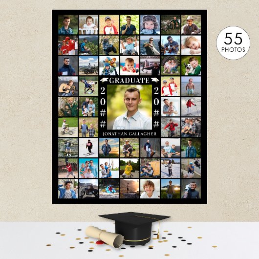 Afscheidscollage 55 Foto Persoonlijk Poster
