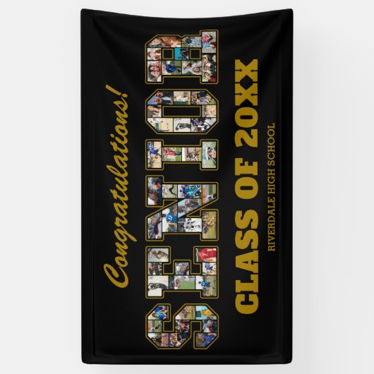 Afscheidscollage Afstudeerfeest Welkom Spandoek (Verticaal)