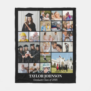 Afscheidscollage eindexamenklas 20 foto's fleece deken