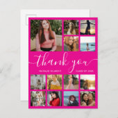 Afscheidscollage Roze Bedankt Ansichtkaart Aankondigingskaart (Voorkant / Achterkant)
