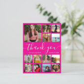 Afscheidscollage Roze Bedankt Ansichtkaart Aankondigingskaart (Staand voorkant)