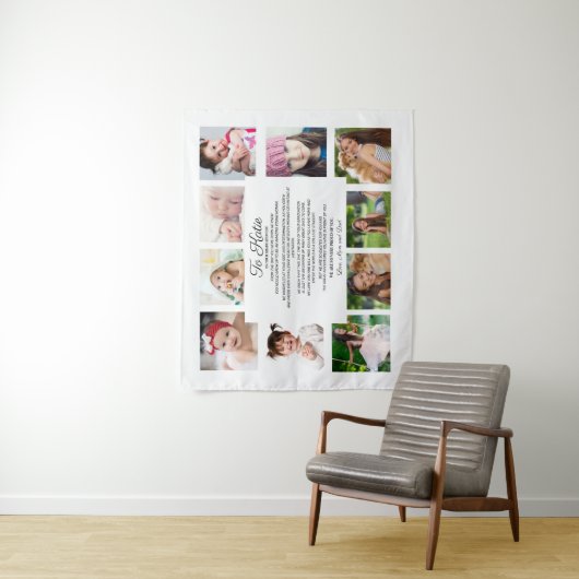 Afscheidsdag 10 Foto Naar Dochter Sentimenteel Wandkleed (In situ)