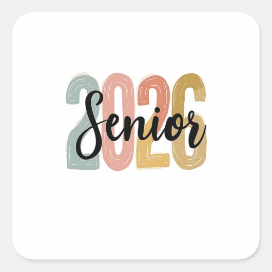 Afscheidseinrichting 2026 Afstuderen 2026 Geschenk Vierkante Sticker (Voorkant)