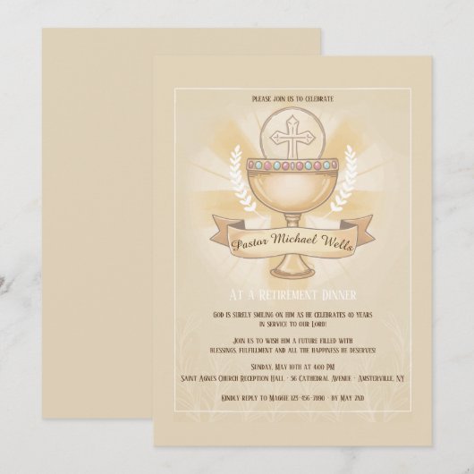 Afscheidseten voor Vereerde Kelk Kaart (Voorkant / Achterkant)