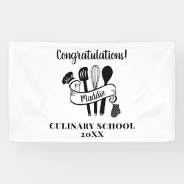 Afscheidsfeest van de kookschool spandoek