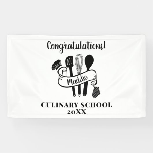 Afscheidsfeest van de kookschool spandoek (Horizontaal)