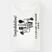 Afscheidsfeest van de kookschool spandoek (Verticaal)