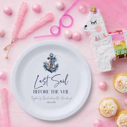 Afscheidsfeest Voor De Bruid Met Jachten Bachelore Papieren Bordje (Feest)