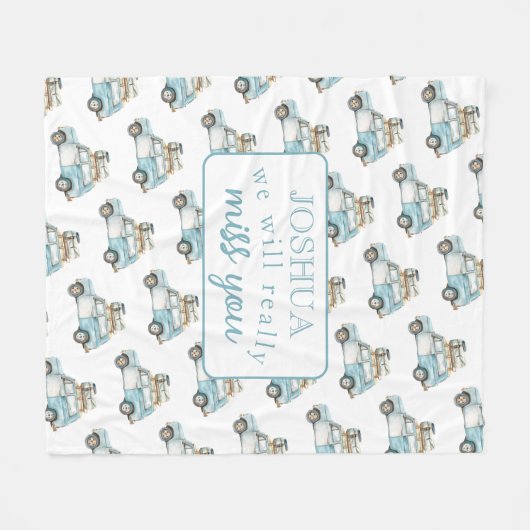 Afscheidsfeest We zullen je auto achtergrond misse Fleece Deken (Voorkant (Horizontaal))