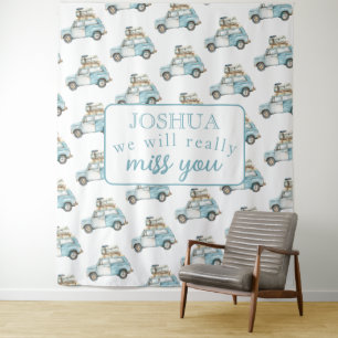 Afscheidsfeest We zullen je auto achtergrond misse Wandkleed