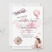 Afscheidsfeest wereldreis avontuur begint kaart (Voorkant)