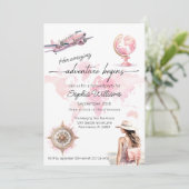 Afscheidsfeest wereldreis avontuur begint kaart (Staand voorkant)