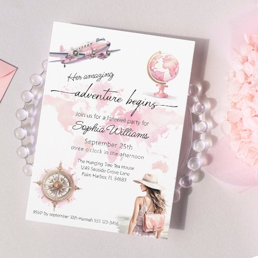 Afscheidsfeest wereldreis avontuur begint kaart