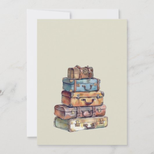 Afscheidsfeest wereldreis het avontuur begint kaart (Achterkant)