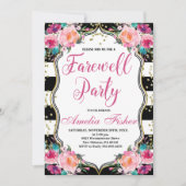 Afscheidsfeest, zwart-wit afscheidsfeest kaart (Voorkant)