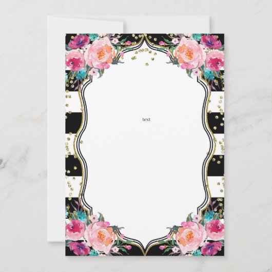 Afscheidsfeest, zwart-wit afscheidsfeest kaart (Achterkant)