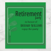 Afscheidsfeestje Golf Modern Zakelijk Groen Zwart Wijn Etiket (Enkel label)