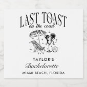 Afscheidsfeestje voor de bruid Last Toast on the C Sparkling Wijnetiket (Enkel label)