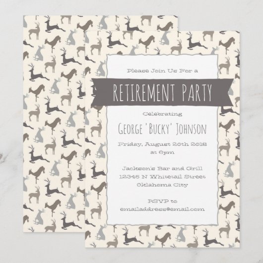 Afscheidsfeestje voor herten in de country stijl kaart (Voorkant / Achterkant)