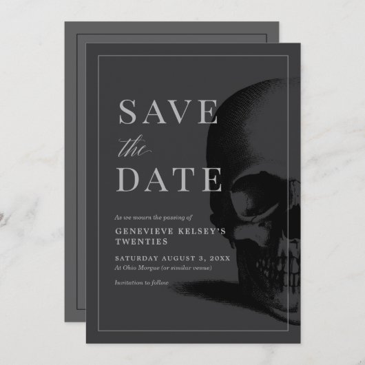 Afscheidsfeestje voor je 20'er - Bewaar de datum Kaart (Voorkant / Achterkant)