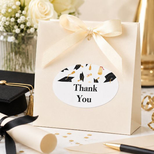 Afscheidsgeschenk bedanken ovale sticker