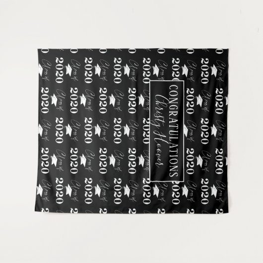 Afscheidsgeschenk CLASS OF 2020 Script Foto Requis Wandkleed (Voorkant (horizontaal))