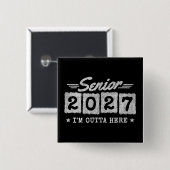 Afscheidsgeschenk Einstufung Jaar Afstudeerklas 20 Vierkante Button 5,1 Cm (Voorkant /achterkant)