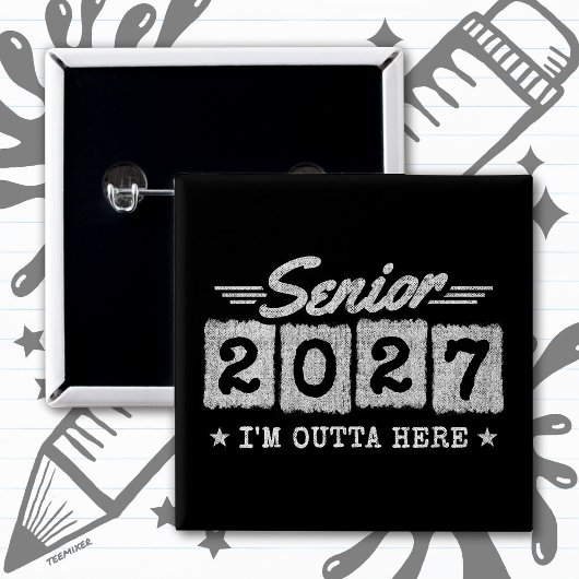 Afscheidsgeschenk Einstufung Jaar Afstudeerklas 20 Vierkante Button 5,1 Cm