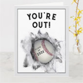 Afscheidsgeschenk honkbal 2023 kaart (Gele Bloem)